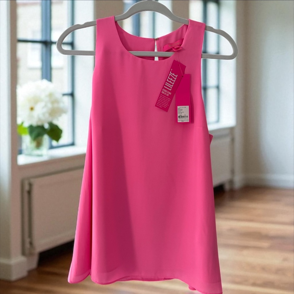 NWT Lilly Pulitzer Lined Gorgeous Fabric Havana Pink Lined Sleeveless Top